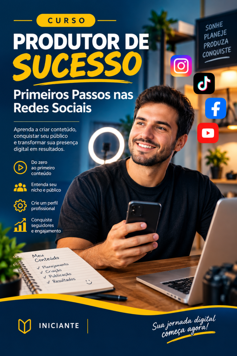 Capa - Produtor de Sucesso: Primeiros Passos nas Redes Sociais